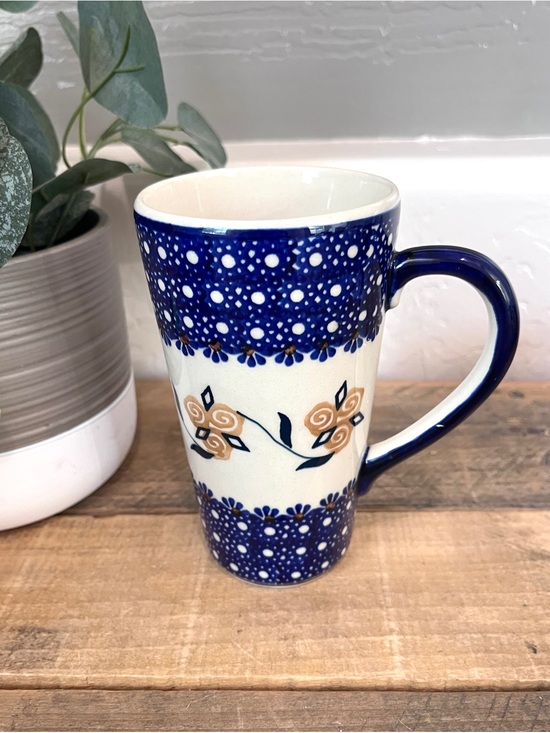 Manufaktura (or Boleslawiec) Other - Signed Manufaktura Polish Pottery Unique 105 Tall Latte Mug